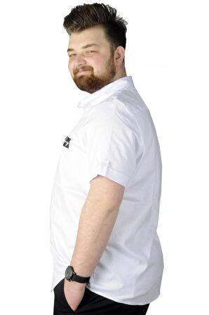 Mode XL Büyük Beden Gömlek Baskılı God Day 22366 Beyaz