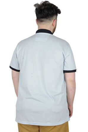 Mode XL Büyük Beden T-Shirt Polo Surfing 22328 Mavi