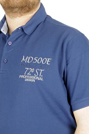 Mode XL Büyük Beden T-Shirt Polo MD500E 22342 İndigo