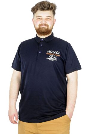 Mode XL Büyük Beden T-Shirt Polo MD500E 22342 Lacivert