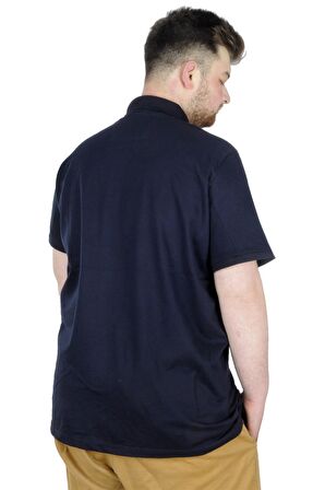 Mode XL Büyük Beden T-Shirt Polo Steamnoat  22345 Lacivert