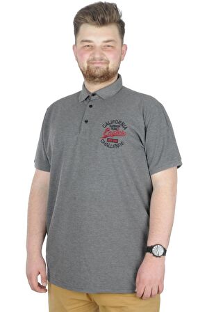 Mode XL Büyük Beden T-Shirt Polo Eagles 22348 Antramelanj