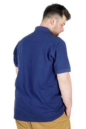 Mode XL Büyük Beden T-Shirt Polo Design MX  22346 İndigo