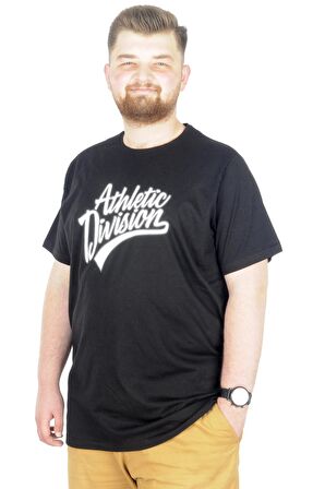 Mode XL Büyük Beden T-Shirt Bis Yaka Division 22194 Siyah