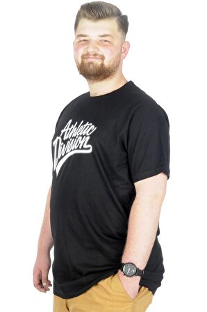 Mode XL Büyük Beden T-Shirt Bis Yaka Division 22194 Siyah