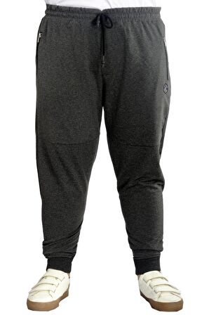 Mode XL Büyük Beden Eşofman Altı DarPaça  Zippered 22501 Antramelanj