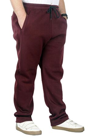 Mode XL Büyük Beden Erkek Eşofman Altı Classic 3 İp 11103 Mürdüm