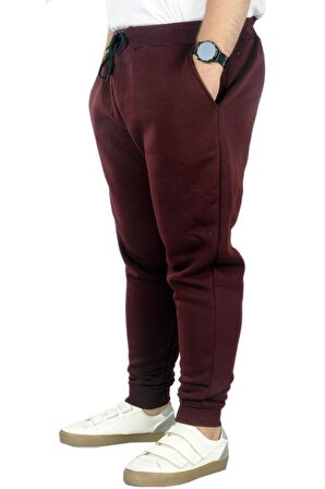 Mode XL Büyük Beden Erkek Esofman Altı 3ip 20583 Mürdüm