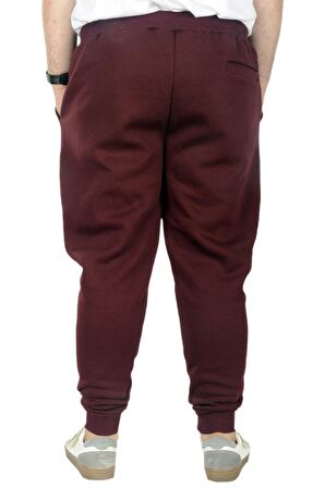 Mode XL Büyük Beden Erkek Esofman Altı 3ip 20583 Mürdüm