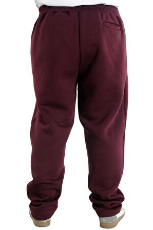 Mode XL Büyük Beden Eşofman Altı Fermuarlı Düz Paça 22507 Mürdüm