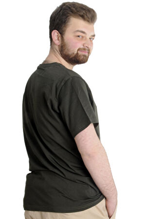 Mode XL Büyük Beden Erkek T-shirt HEADSET 23101 Haki
