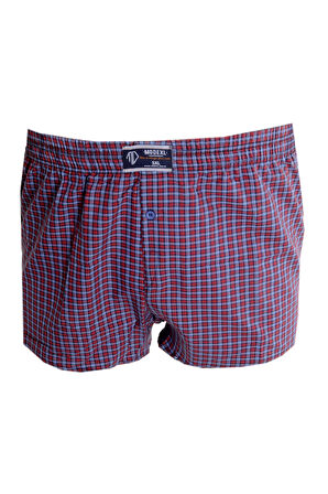 Mode XL Büyük Beden Erkek Boxer Desenli Poplin 6348 Bordo