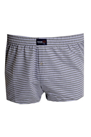 Mode XL Büyük Beden Erkek Boxer Desenli Poplin 6348 Gri