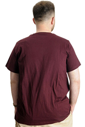 Mode XL Büyük Beden Erkek T-Shirt Bis Yaka Symphony 23202 Mürdüm