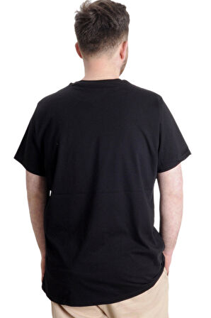 Mode XL Büyük Beden Erkek T-shirt OUTSIDE 23106 Siyah