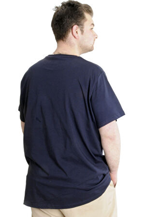 Mode XL Büyük Beden Erkek T-shirt SOUNDNESS 23114 Lacivert