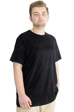 Mode XL Büyük Beden Erkek T-shirt SOUNDNESS 23114 Siyah