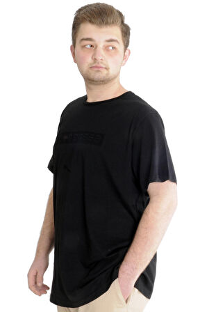 Mode XL Büyük Beden Erkek T-shirt SOUNDNESS 23114 Siyah