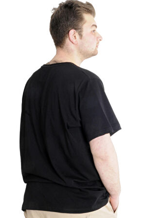 Mode XL Büyük Beden Erkek T-shirt SOUNDNESS 23114 Siyah