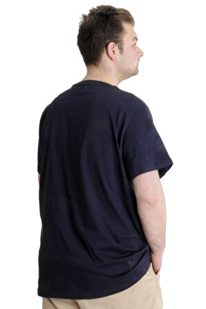 Mode XL Büyük Beden Erkek T-shirt TIGERS 23116 Lacivert