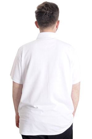 Mode XL Büyük Beden Erkek T-shirt Polo CHOOSE YOUR MODE 23321 Beyaz
