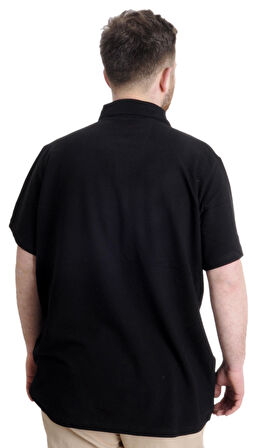 Mode XL Büyük Beden Erkek T-shirt Polo CHOOSE YOUR MODE 23321 Siyah