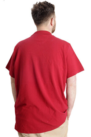 Mode XL T-shirt Polo Likralı Fermuarlı Yaka 21029 Bordo