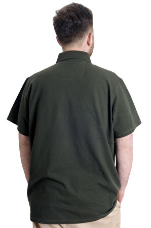Mode XL Büyük Beden Erkek T-shirt Polo MODE TEAM 23324 Haki