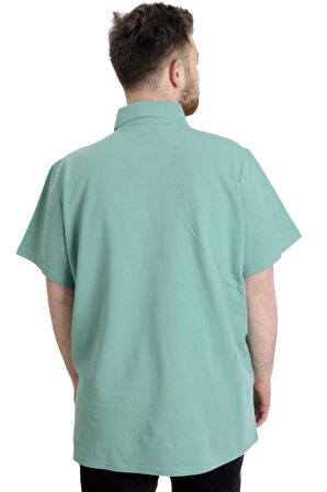 Mode XL Büyük Beden Erkek T-shirt Polo MODE TEAM 23324 Yeşil