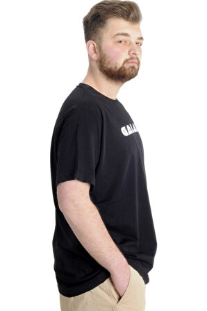 Mode XL Büyük Beden Erkek T-shirt GALAXY 23125 Siyah