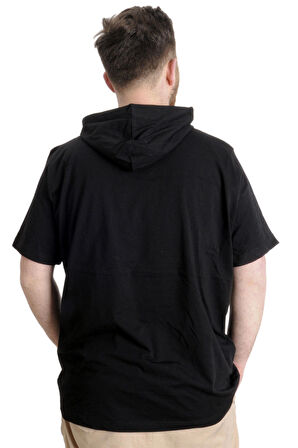 Mode XL Büyük Beden Erkek T-shirt Kapşonlu TOXIC 23119 Siyah