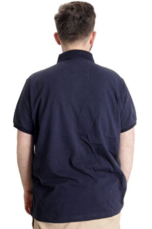 Mode XL Büyük Beden Erkek T-shirt Polo OCEAN JOURNEY 23319 Lacivert