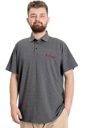 Mode XL Büyük Beden Erkek T-shirt Polo CARPE DIEM 23333 Antramelanj