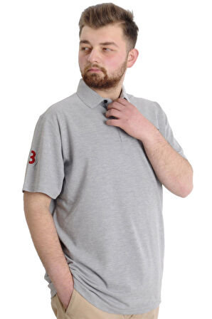 Mode XL Büyük Beden Erkek T-shirt Polo CAPTIAN 23338 Grimelanj