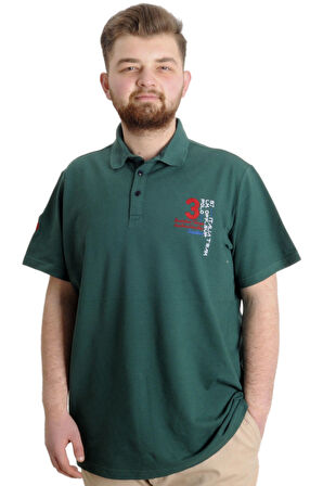 Mode XL Büyük Beden Erkek T-shirt Polo CAPTIAN 23338 Nefti