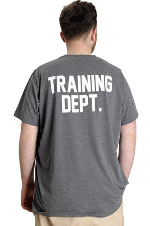 Mode XL Büyük Beden Erkek T-shirt TRAINING DEPT 23128 Antramelanj