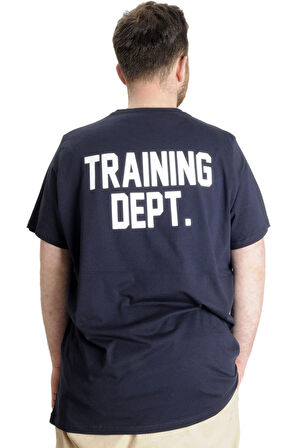 Mode XL Büyük Beden Erkek T-shirt TRAINING DEPT 23128 Lacivert