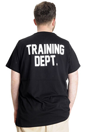 Mode XL Büyük Beden Erkek T-shirt TRAINING DEPT 23128 Siyah