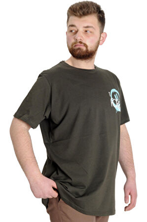 Mode XL Büyük Beden Erkek T-shirt FOREVER 23138 Haki