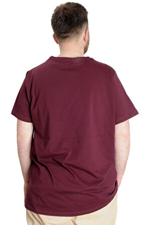 Mode XL Büyük Beden Erkek T-shirt FOREVER 23138 Mürdüm