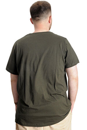 Mode XL Büyük Beden Erkek T-Shirt Bis Yaka Authentic 23140 Haki