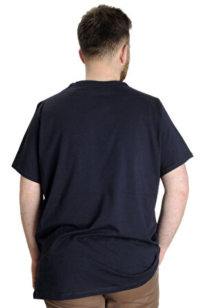 Mode XL Büyük Beden Erkek T-shirt NESPECT 23131 Lacivert