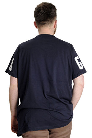 Mode XL Büyük Beden Erkek T-shirt GEORGIA 23136 Lacivert