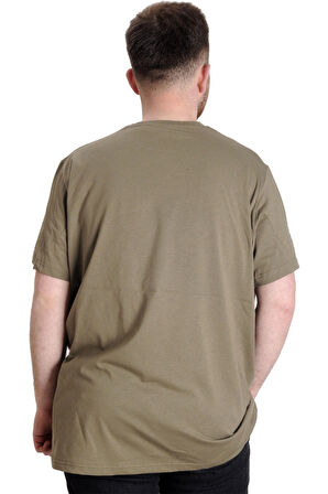 Mode XL Büyük Beden Erkek T-shirt DEW CLOUD 23145 Haki