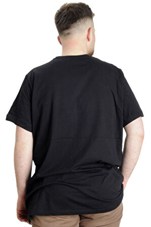 Mode XL Büyük Beden Erkek T-shirt DEW CLOUD 23145 Siyah