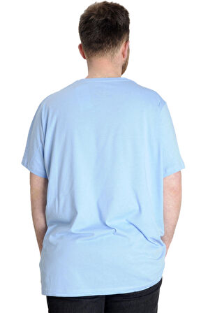 Mode XL Büyük Beden Erkek T-shirt NORM 23147 Mavi