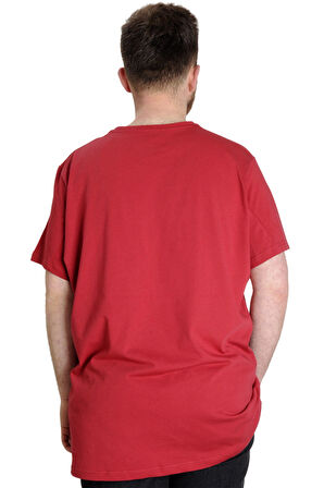 Mode XL Büyük Beden Erkek T-shirt WHATEVER 23148 Bordo