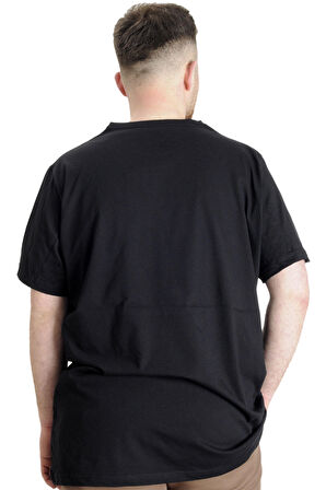 Mode XL Büyük Beden Erkek T-shirt  WHATEVER 23148 Siyah