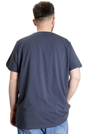 Mode XL Büyük Beden Likralı T-shirt Bisiklet Yaka 20149 Füme