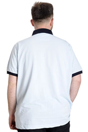 Mode XL Büyük Beden Erkek Polo T-shirt DNM 23343 Mavi